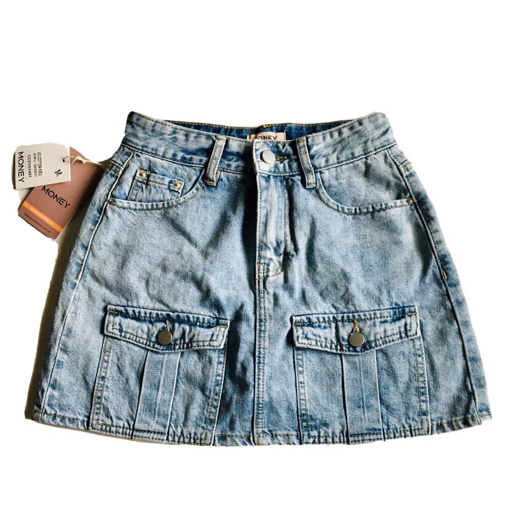 Money Cargo Denim Mini Skort Size M